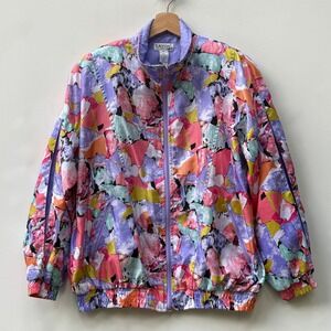 Vintage Lavon Cheerful Corp Womens Medium Colorful 80s 90s Retro Abstract Jacket